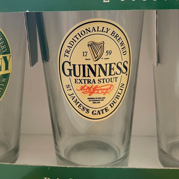 Luminarc Premium Brand New Set of 4 Labelled Irish Pub Glasses! - Picture 4 of 14